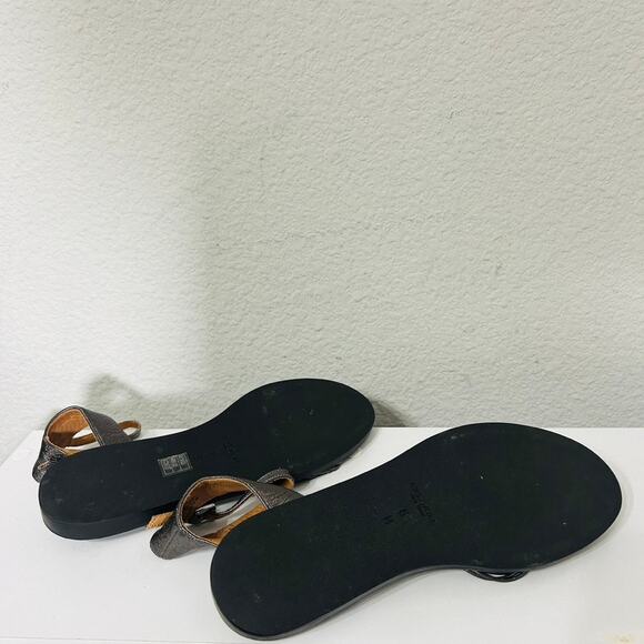 Coach Melynda Pewter Leather Cage Strappy Gladiator Adjacent Sandals Size 6 - Picture 9 of 11